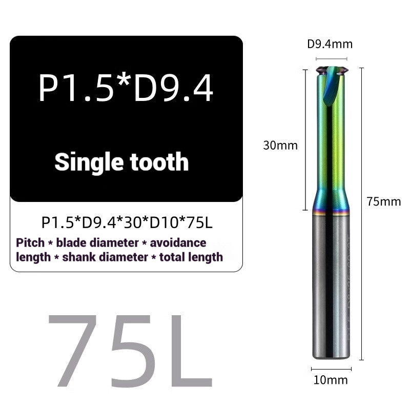 1117-58° metric single tooth aluminum with colorful thread milling cutter tungsten carbide milling cutter machining center carbide end mill Shandong Denso Pricision Tools Co.,Ltd.